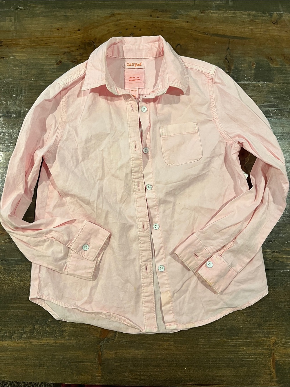Cat & Jack Light Pink Long-Sleeve Button-Down Shirt for Kids